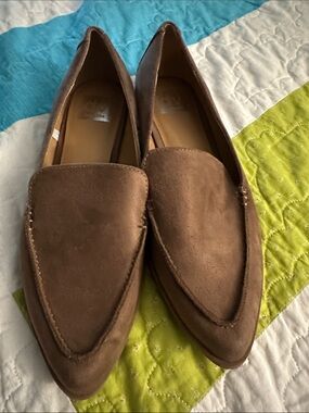 Dolce Vita Pointed Toe Suede Loafers - Brown